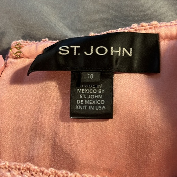 ST. JOHN Wool Blend Boucle Knit Suit Dress Career - Picture 3 of 13